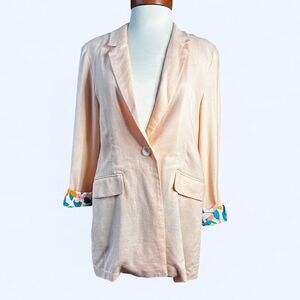 NWT Peach BCBGeneration Blazer w/ Floral Lining – Size‎ XS - Coquette